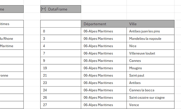 Extraire les lignes uniques par formule Python dans Excel