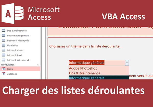 Charger questionnaires pour évaluations dans liste déroulante sur formulaire Access