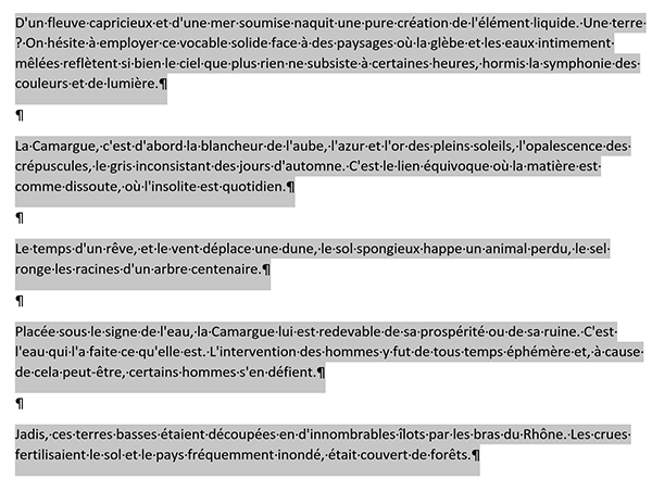 Sélection multiple de paragraphes Word indépendants pour regrouper les opérations de mise en forme