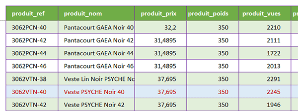 Base de données Excel pour recherches externes