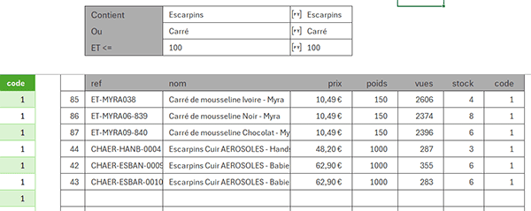 Extraction sur 3 critères dynamiques par formule Python dans Excel