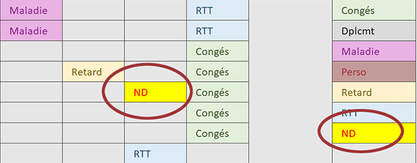 Créer de nouveaux motifs d-absence en couleur pour le planning VBA Excel