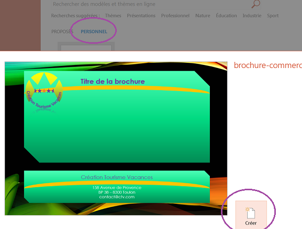 Utiliser un modèle de présentation personnalisé créé avec Powerpoint
