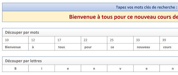 D couper un texte sur les espaces avec Excel