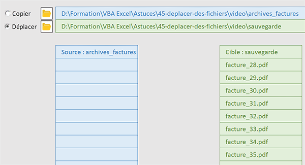 Code VBA Excel pour déplacer des fichiers d-un dossier à un autre au clic sur un bouton