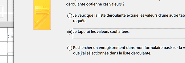 Liste déroulante Access à remplir manuellement avec assistant contrôle