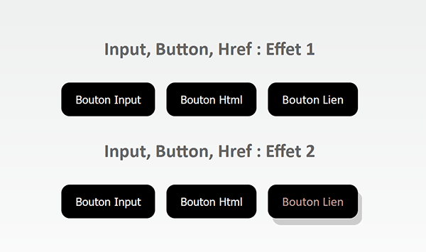 Couleur et ombre portée Css au survol de la souris sur les boutons Html