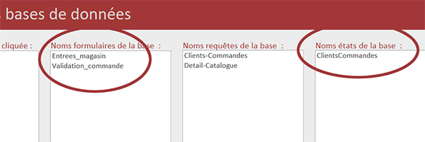 Récupérer les noms des formulaires et états d-une autre base de données en VBA Access