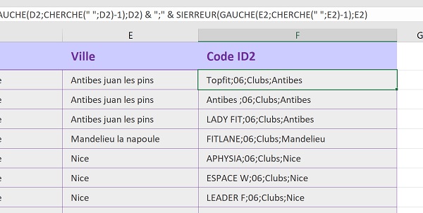 Construction code de texte par assemblage de bouts de chaînes grâce aux fonctions Excel