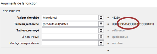 Filtrer les dates les plus grandes avec la fonction Excel RechercheX