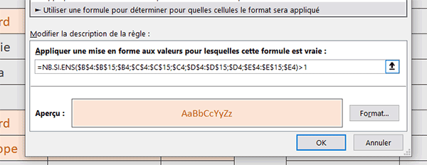 Repérer les lignes identiques en couleur avec une règle de mise en forme conditionnelle Excel