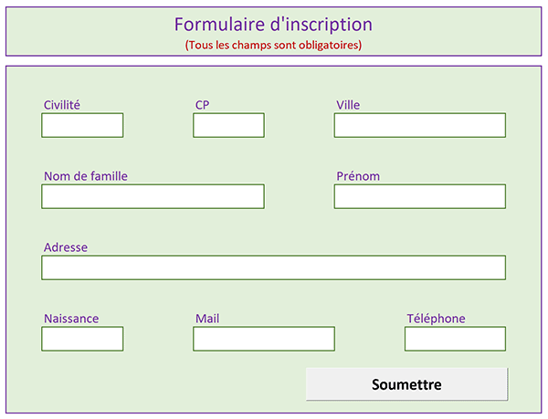 Formulaire Fiche D'inscription Word - Service Publique