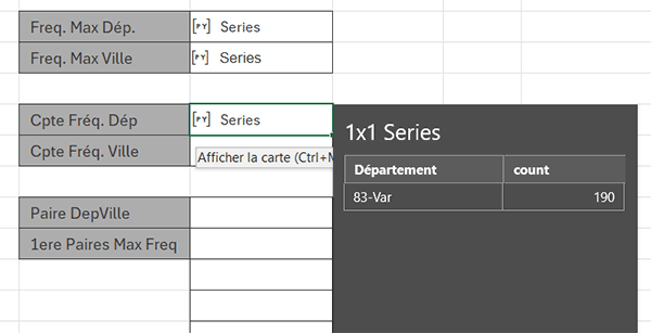 Calculer les fréquences de répétitions par formule Python dans Excel