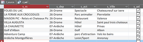 Extraire uniquement les enregistrements cochés depuis le formulaire Access