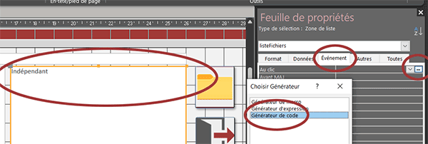 Exécuter un code VBA au clic sur une zone de liste du formulaire Access