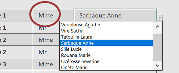 Le contenu de la liste déroulante Excel change en fonction du choix précédent