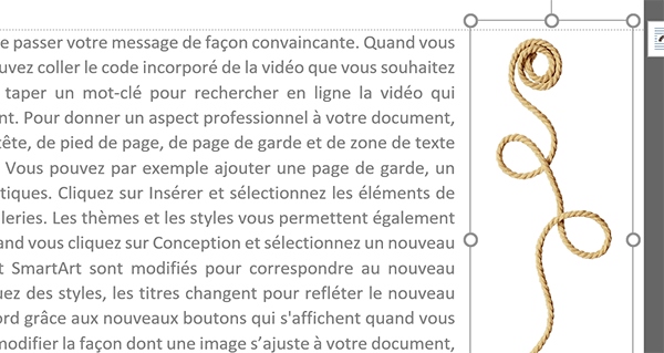 Placer une image Word dans la marge du document