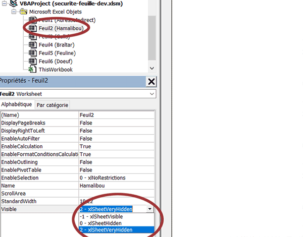 Masquer les feuilles du classeur Excel avec sécurité