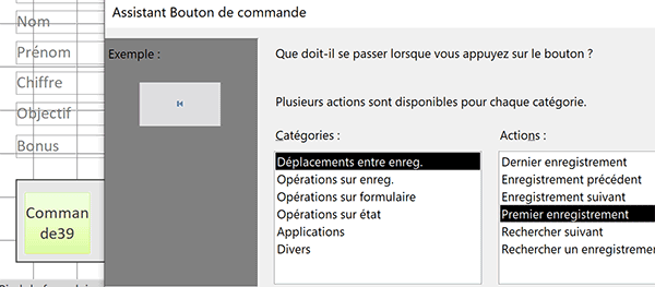 Créer un bouton pour atteindre le premier enregistrement sur un formulaire Access