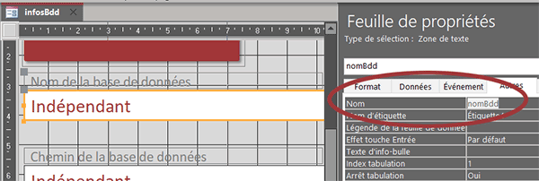 Trouver les noms des zones de texte sur un formulaire Access