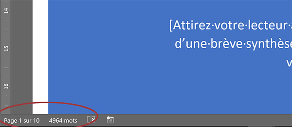 Page de garde pour un document Word long à numéroter