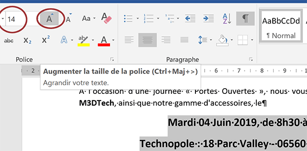 Centrer les paragraphes Word sélectionnés sur la largeur de la page