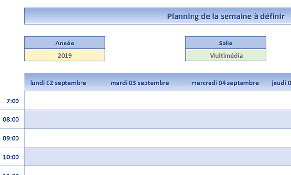 Comment faire un planning semaine sur Excel  Faire un planning, Planning  semaine, Modele de planning
