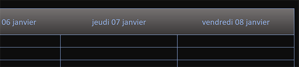 Construire les jours de la première semaine du planning Excel