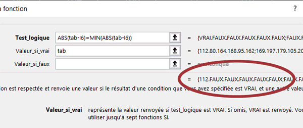 Trouver le plus faible écart dans un tableau Excel par formule matricielle