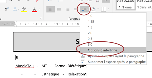 Régler les espaces entre les lignes dans un document Word