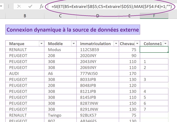 recueil de données as exemple dans