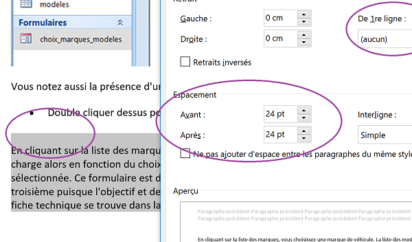 Changer les attributs de tous les paragraphes dans document Word par technique Remplacer avancée