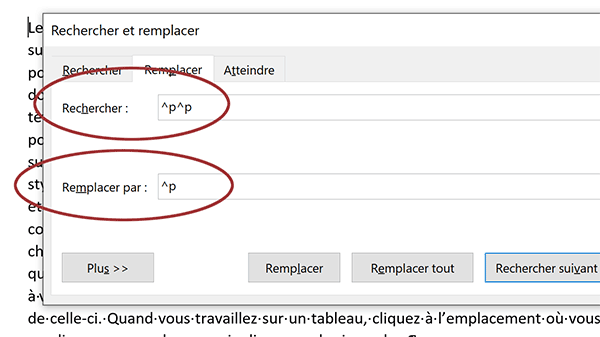 Automatiser le remplacement des retours à la ligne dans un document Word