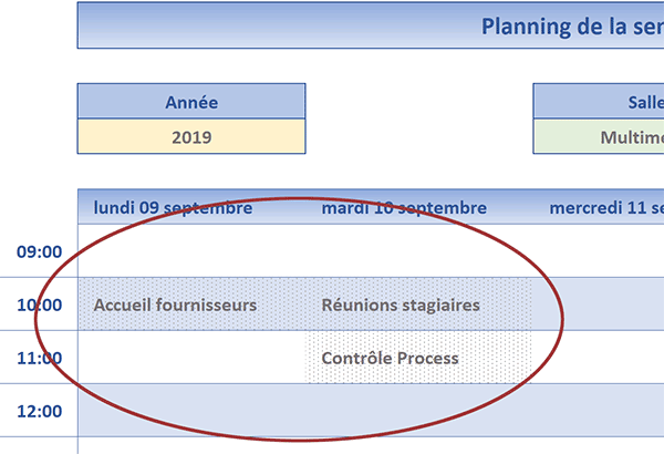 TABLEAU PLANNING CALENDRIER/MENSUEL - BuroStock Réunion