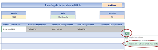 Plannings Hebdomadaires Des Salles De Reunion Reservees