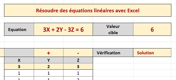 Résoudre des équations à plusieurs inconnues avec Excel