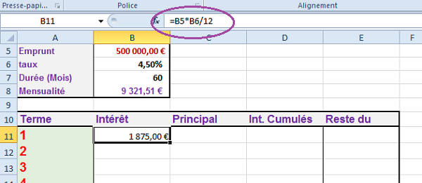 Calculs De Remboursements De Prets Avec Excel