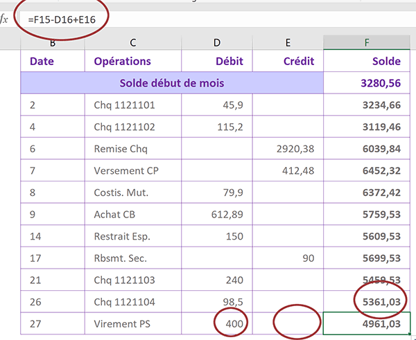 Suivi Des Comptes Bancaires Avec Excel