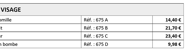 Tableau Word pour réaliser des aligements dans les cellules avec les taquets de tabulation