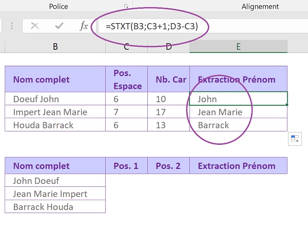 Traitements de cha nes de caract res avec Excel