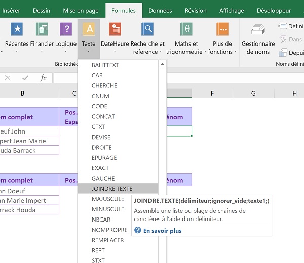 Fonctions de calculs Excel pour manipuler les chaînes de caractères et textes