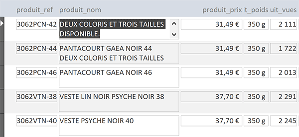 Descriptifs sur plusieurs lignes dans formulaire Access