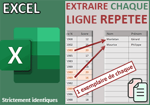 Liste unique des données répétées avec Excel